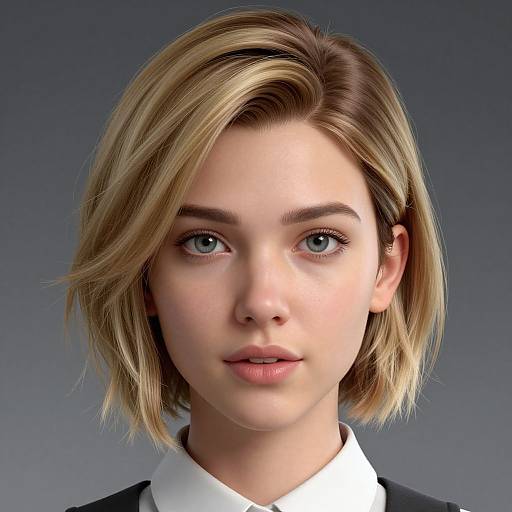 Realistic CGI Portrait of Young Woman
