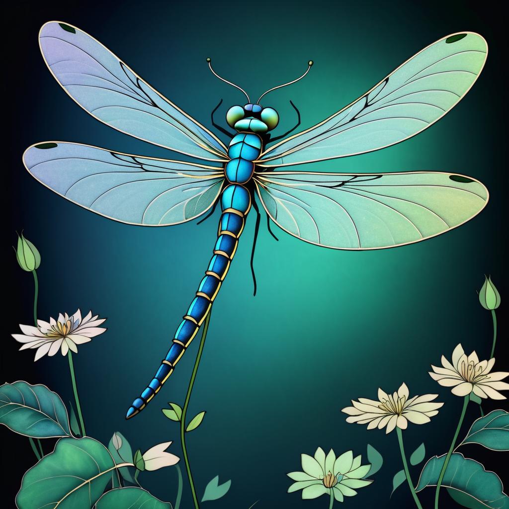 Whimsical Dragonfly on Delicate Petal