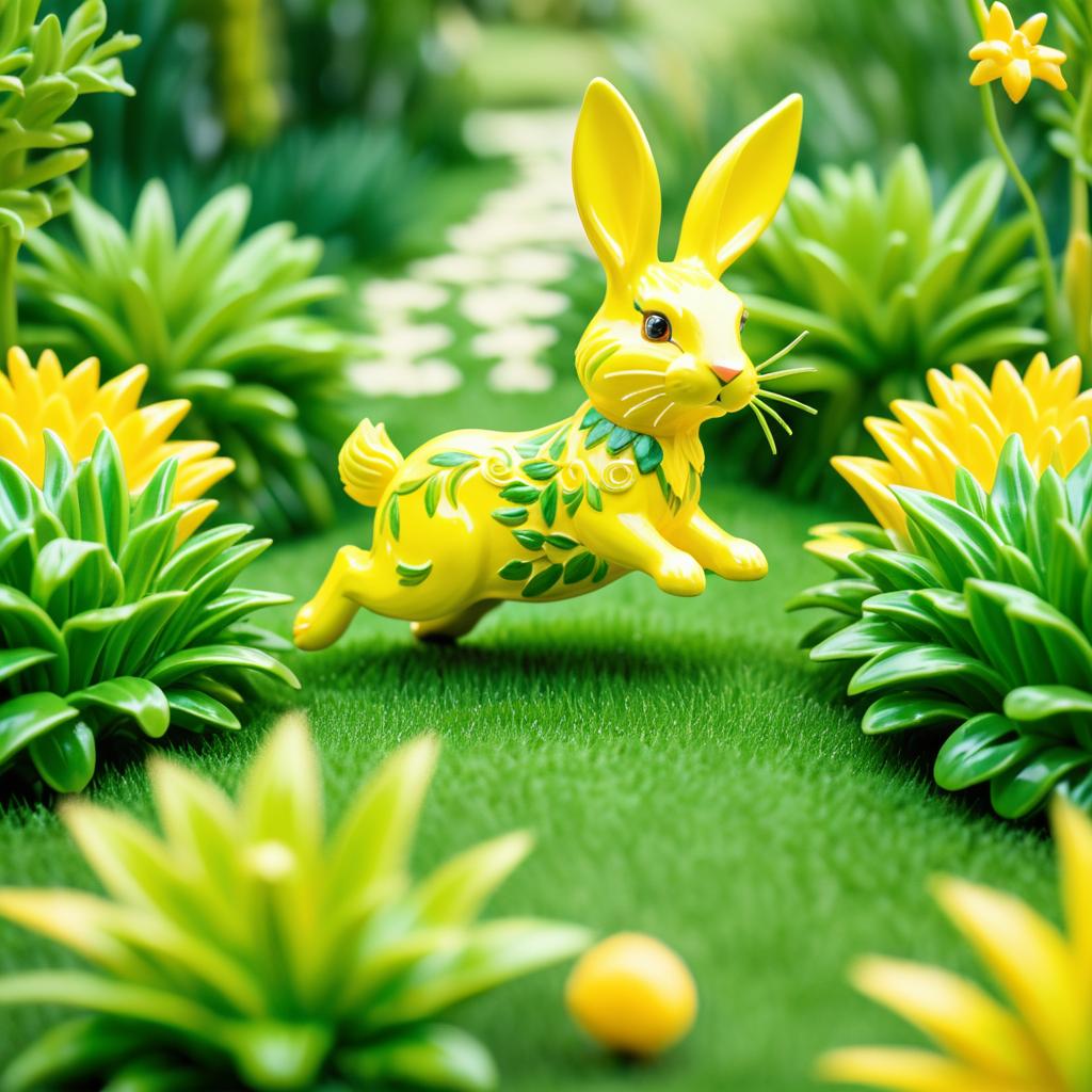 Playful Rabbit in a Lush Garden