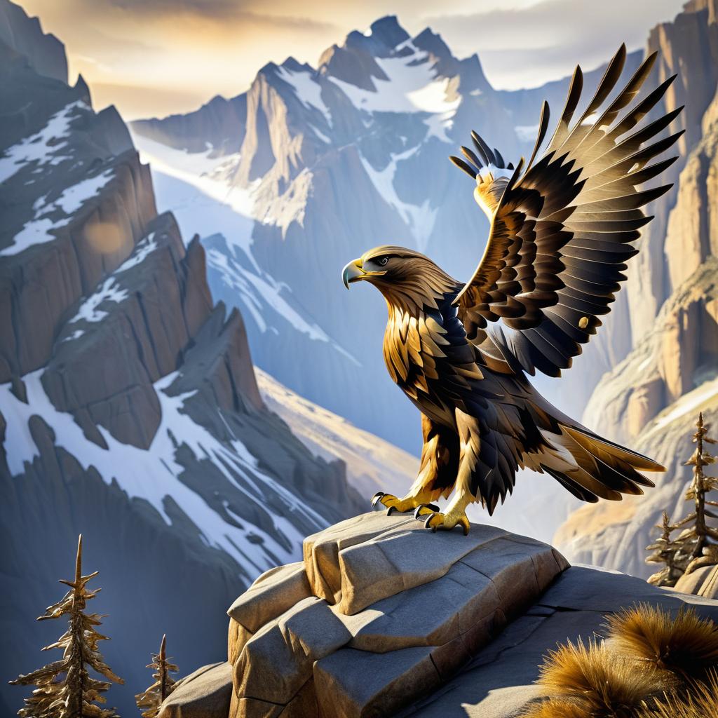 Majestic Golden Eagle in Mountain Landscape