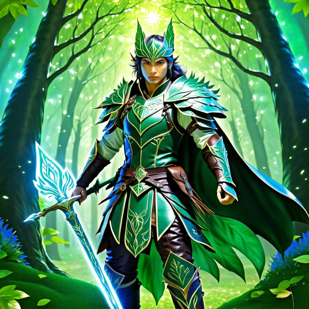 Elven Ranger with Mystical Wolf Spirit