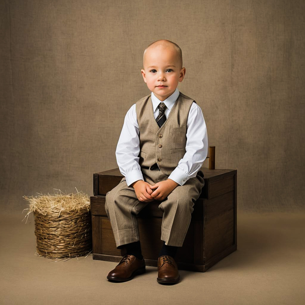 Elegant Studio Shoot with Concerned Father