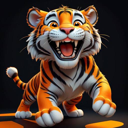 Vibrant Cartoon Tiger Illustration