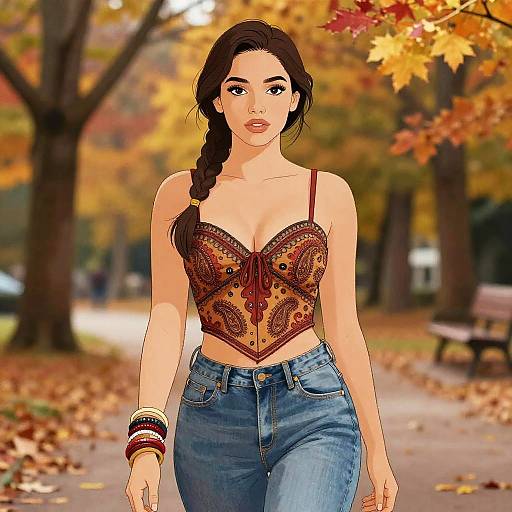 Bohemian Autumn Beauty Portrait