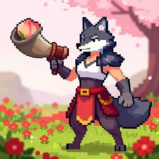 Motherly Wolf Fighter with Horn