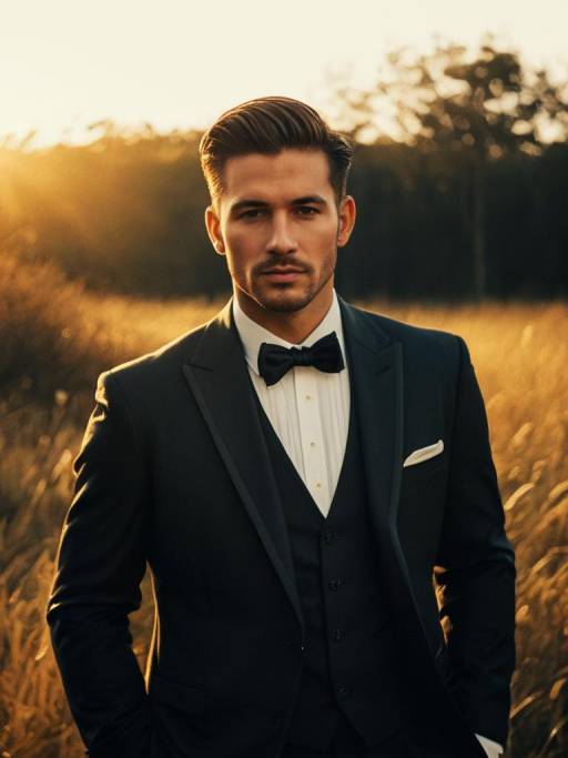 Man in Black Tuxedo During Golden Hour