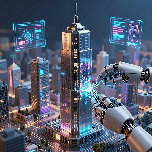 AI-Generated Futuristic 3D Cityscape