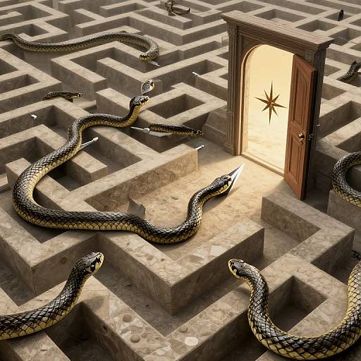 Serpentine Compass in Shifting Labyrinth