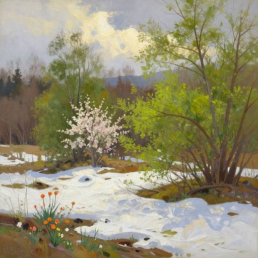 Impressionistic Transition: Winter to Spring