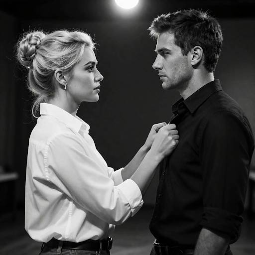 Intimate Black and White Couple Portrait