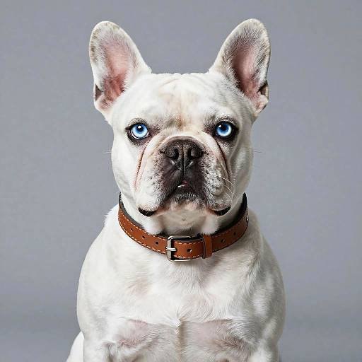 Hyper-Realistic White French Bulldog Portrait