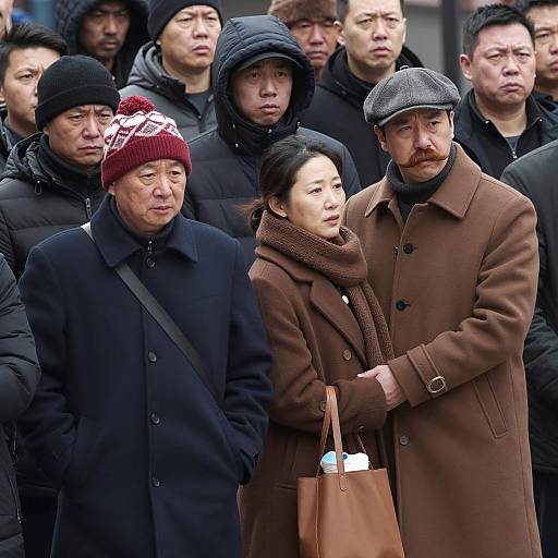 Winter Gathering with Diverse Emotions