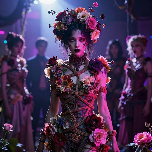 Floral Shibari Neonpunk Girl