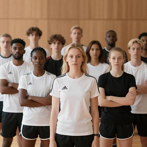 Diverse Eleven-Person Sports Team Portrait