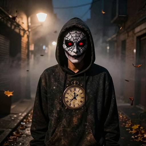 Eerie Halloween Masked Figure