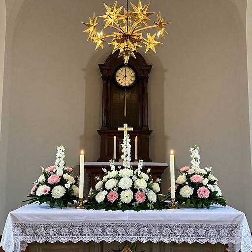 Whitsun Altar with Floral Arrangements