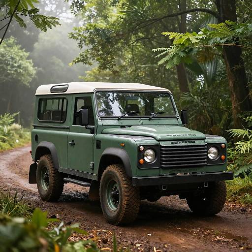 Classic 1970 Land Rover in Forest