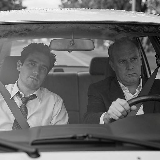 Classic Black and White Car Portrait
