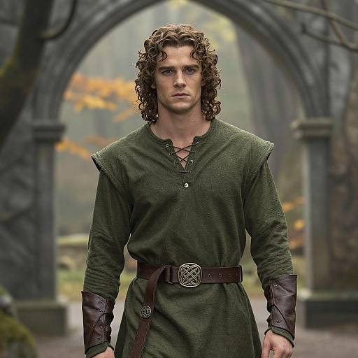 Medieval Fantasy Man in Green Tunic