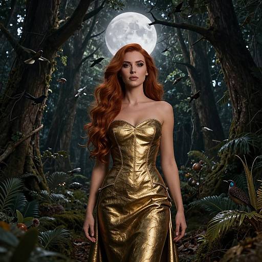 Warrior Goddess of Moonlit Forest
