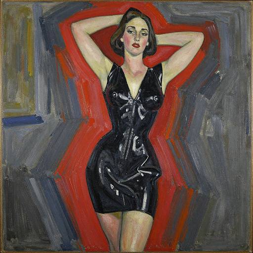 Matisse Style Woman in Latex Dress