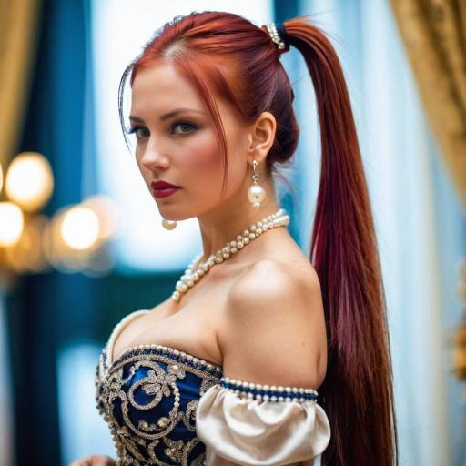 Elegant Red-Haired Girl with Jewelry Elegant Red-Haired Girl with Jewelry