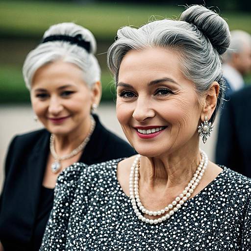 Elegant Older Woman in Fancy Dress