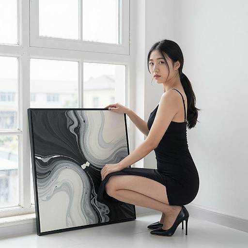 Stylish Asian Woman by Abstract Art