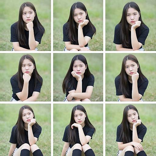 East Asian Woman Outdoor Portrait Collage