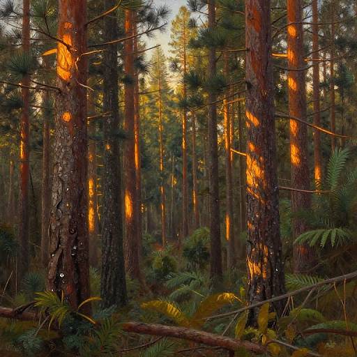Bosque de Pinos al Amanecer