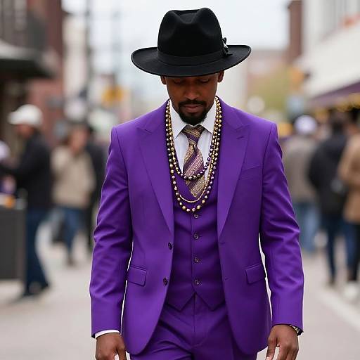 Stylish Purple Suit Mardi Gras Outfit