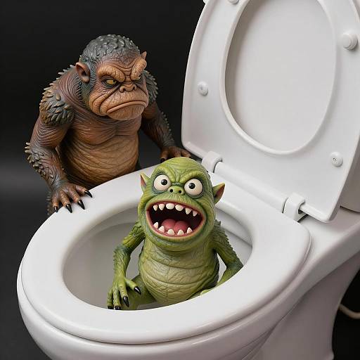 Monsters in a Toilet: Unique Display