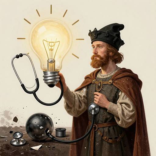 Medieval Portrait Highlighting Healthcare Injustice