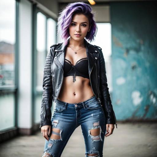 Edgy Punk Teen Fashion Portrait