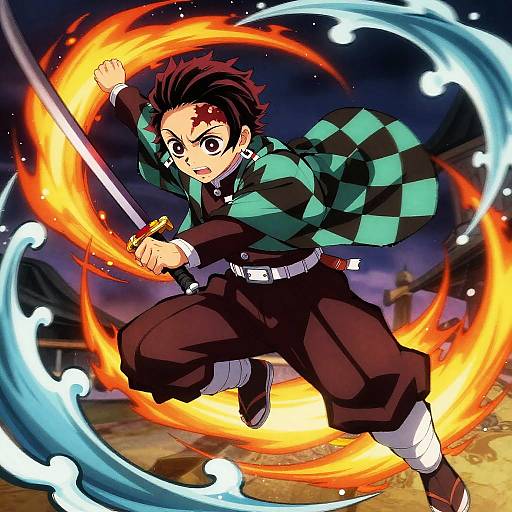 Demon Slayer Mid-Air Action Slash