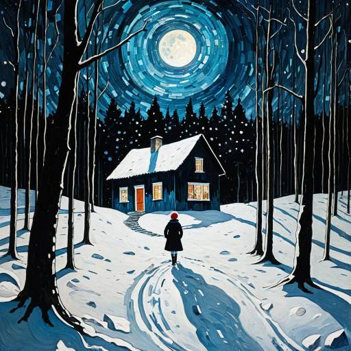 Mystical Winter Landscape with a Mysterious House Mystical Winter Landscape with a Mysterious House