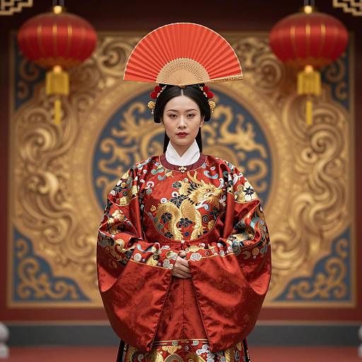 Elegant Asian Woman in Festival Attire