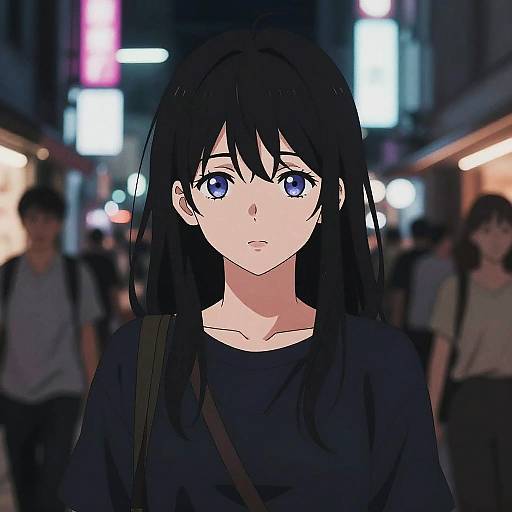 Cyberpunk Anime Urban Street Scene