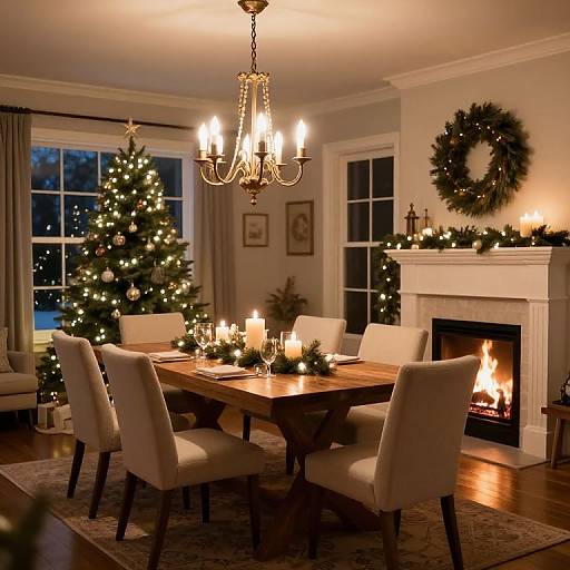 Cozy Festive Dining Room Scene