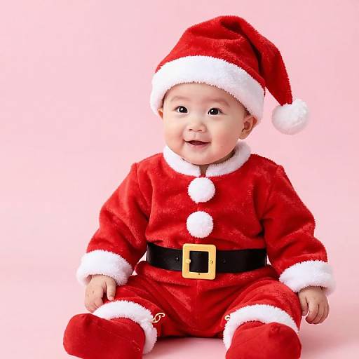 Adorable Baby in Festive Santa Outfit