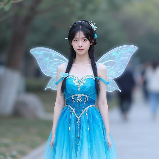 Realistic Peacock Fairy Costume Portrait