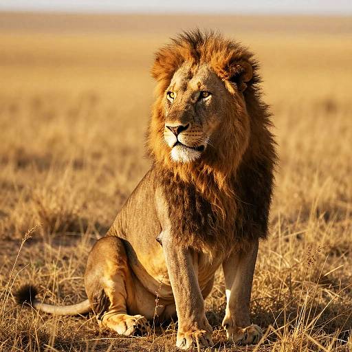 Majestic Male Lion in Savannah