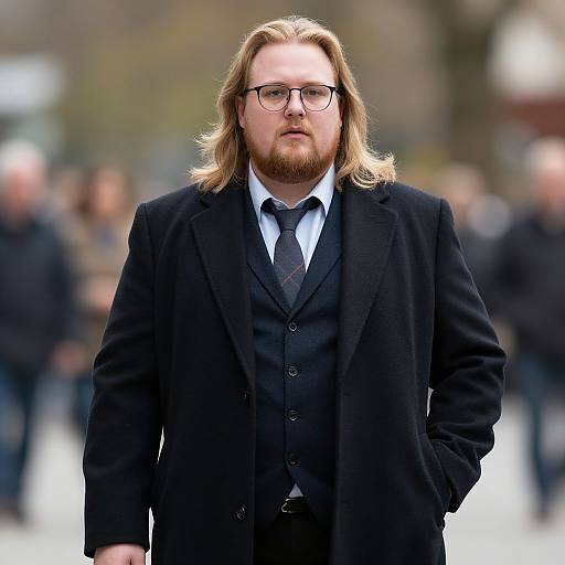 Realistic Plus-Size Male Professor Outdoors
