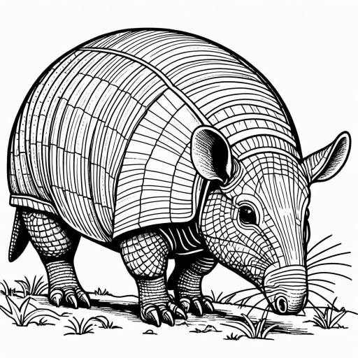 High Detail Armadillo Coloring Page