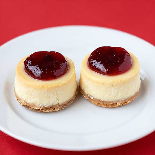 Round Mini Cheesecakes with Jam