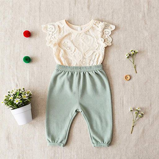 Delicate Baby Outfit Fine Line Sketch