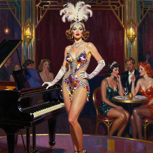 Glamorous 1930s Showgirl Portrait