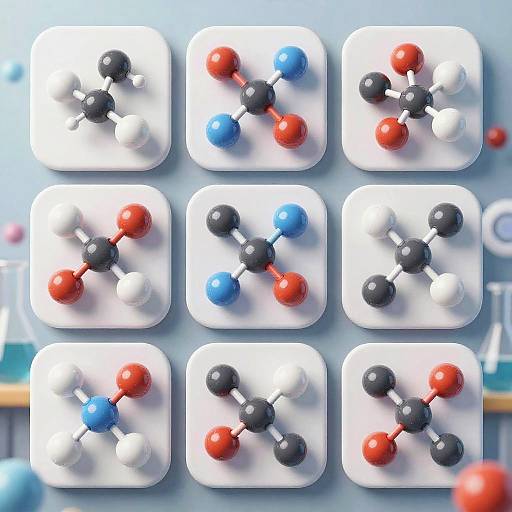 3D Molecular Chemical Process Infographic