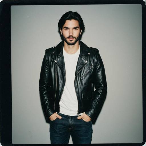 Casual Man in Leather Jacket and Jeans