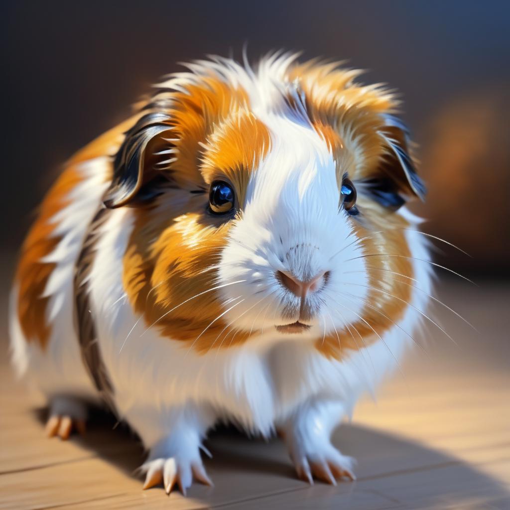 Lifelike Oil Painting of a Young Guinea Pig